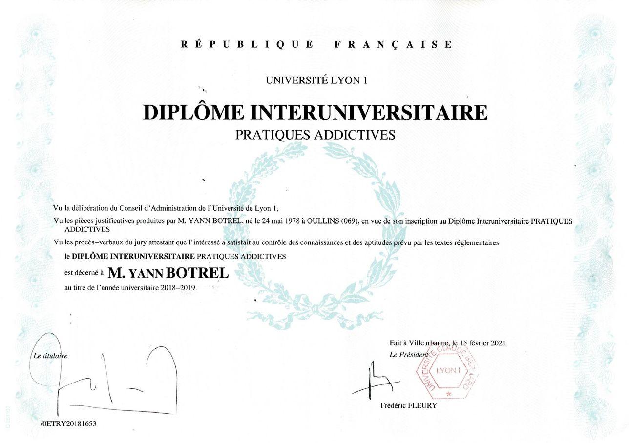 Diplôme Inter Universitaire - Pratiques addictives